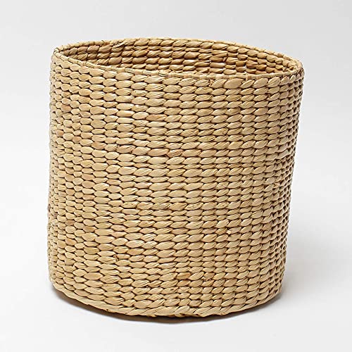 Image of HabereIndia - Kouna Grass Planter Cum Round Storage Basket (Beige, 18 X 18 X 18 Cm)