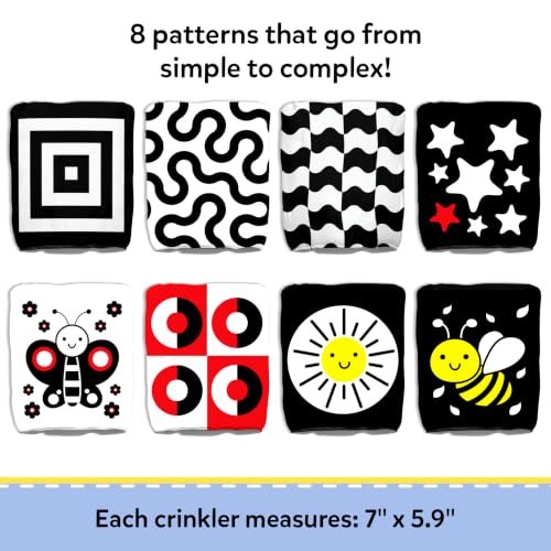 Image of Skillmatics High Contrast Crinklers - Black & White Sensory Cloths for Baby