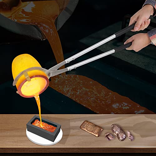 Makgrand 7Kg/15Lbs Pentagonal Propane Furnace Kit With Two Tongs And Crucible, All New Kiln Smelting Gold Silver Copper Aluminum Metal Recycle Create Unique Gifts Home Melting Furnace #TOP2