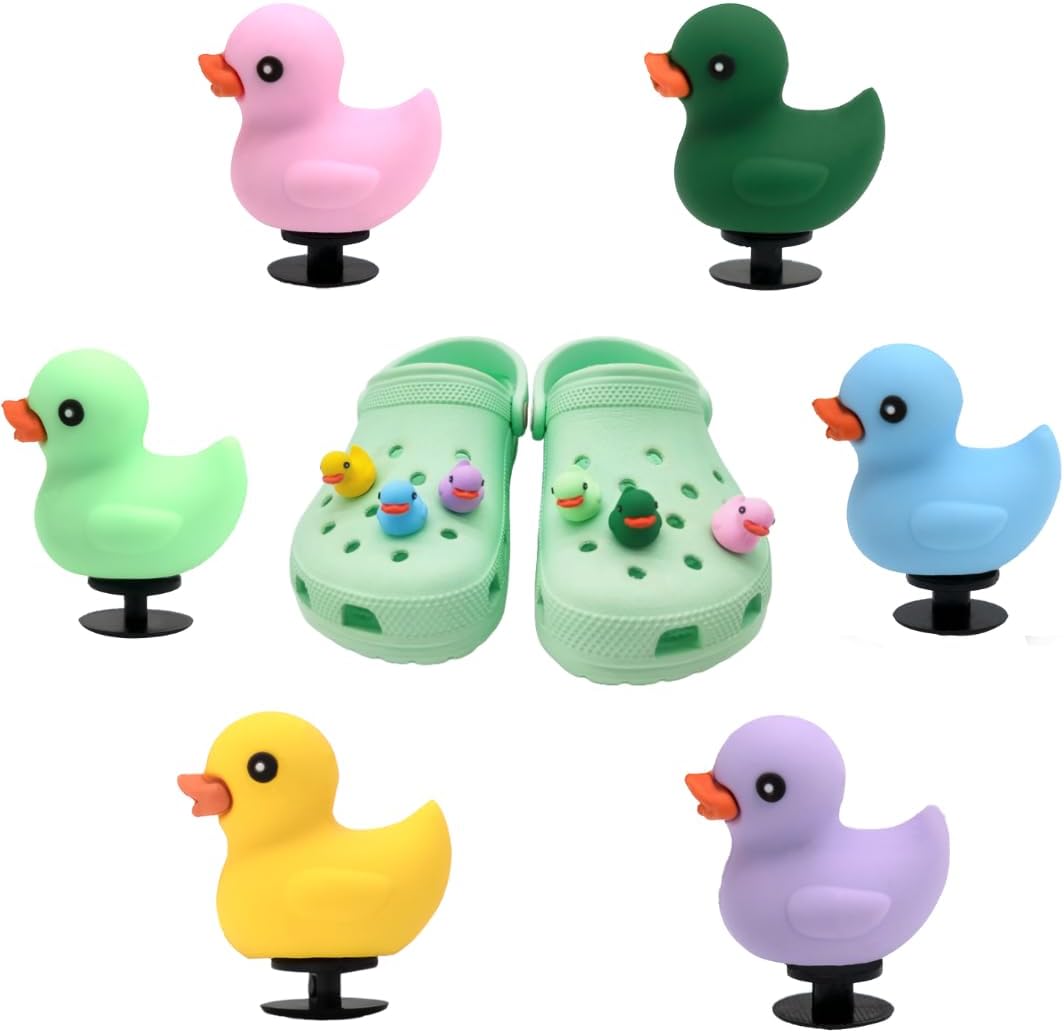 Generic6PCS 3D Duck shoe Charms โ Cute PVC Shoe Decorations for Clogs, Sneakers & Sandals โ Fun Shoe Accessories for Kids, Boys & Girls