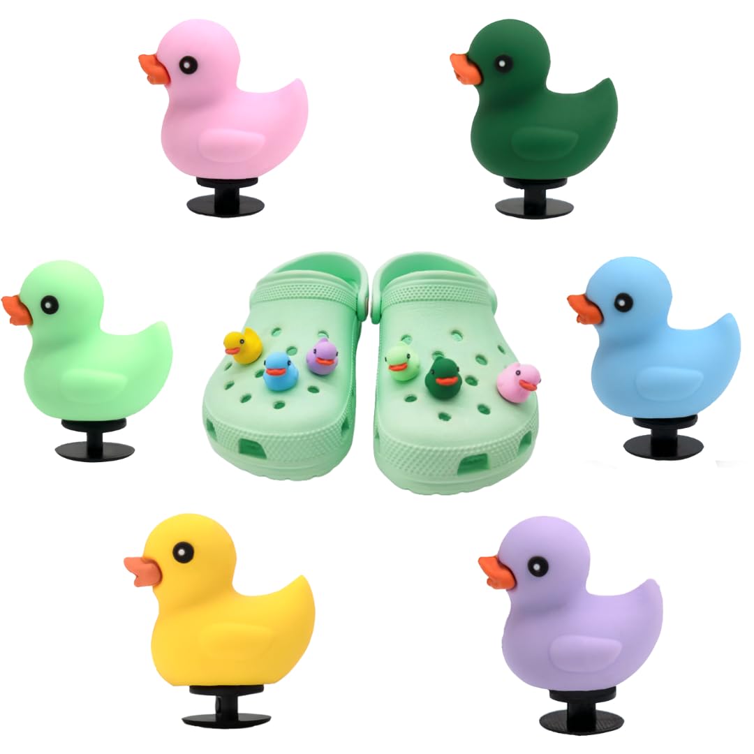 Generic6PCS 3D Duck shoe Charms – Cute PVC Shoe Decorations for Clogs, Sneakers & Sandals – Fun Shoe Accessories for Kids, Boys & Girls