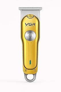 ماكينة حلاقة رجالية احترافية شفرات T دقيقة - شحن USB سريع - بها 3 امشاط تحديد للقص - استخدام سلكي ولاسلكي - وقت استخدام يصل الى 120 دقيقة - موديل V-071 - لون ذهبي