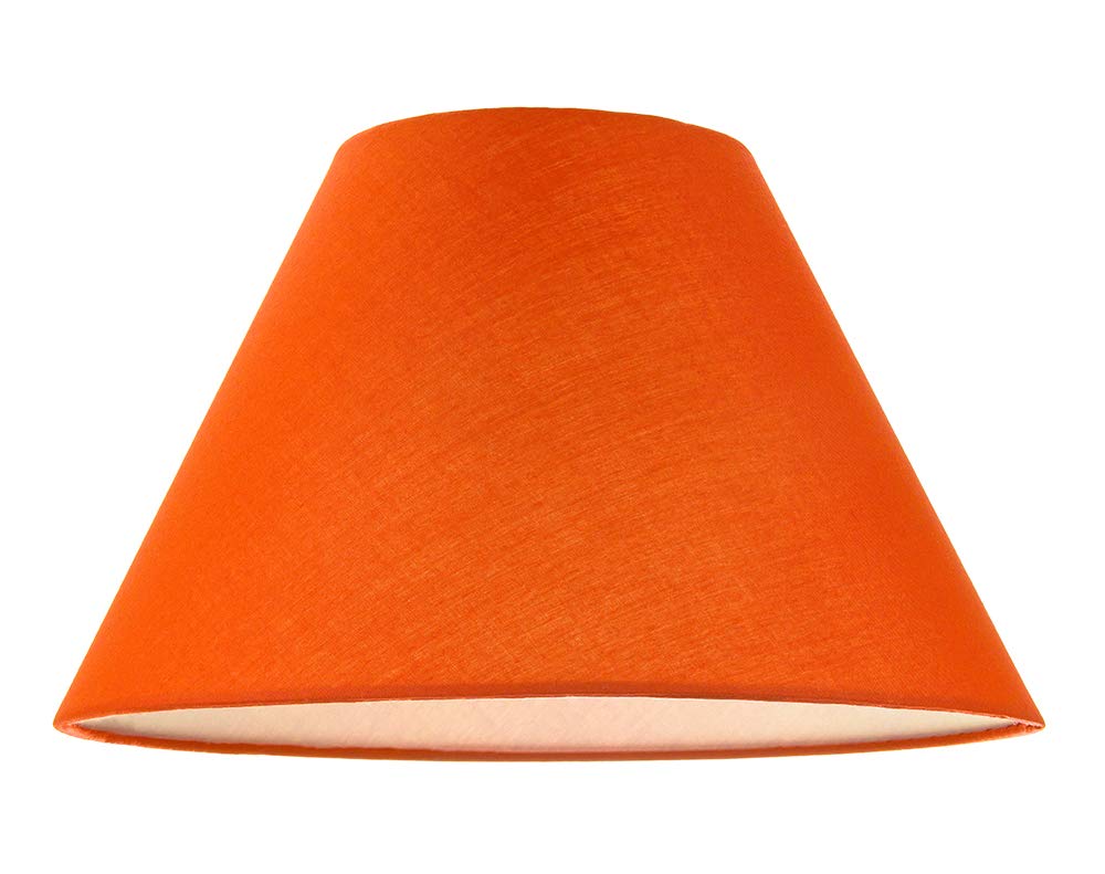 Happy Homewares Orange Traditional 12" Vibrant Cotton Coolie Lampshade Suitable For Table Lamp Or Pendant By