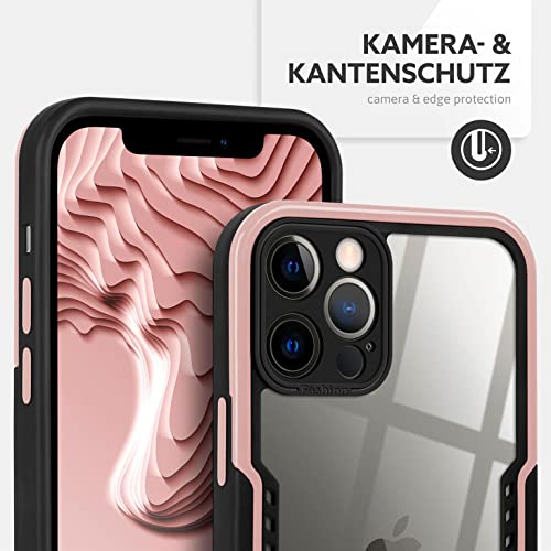 Coque iPhone 12 Pro antichoc ONEFLOW Vanguard silicone TPU rose - 3