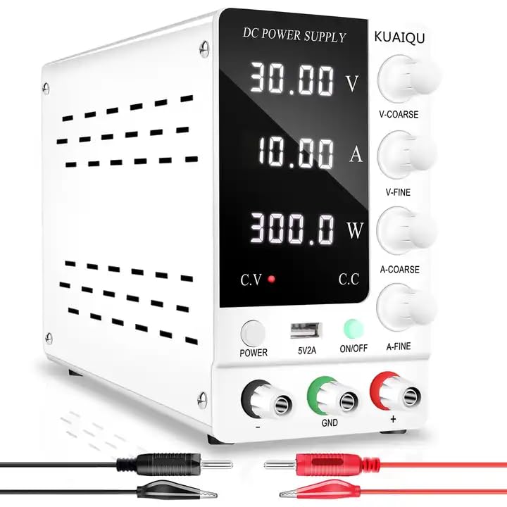 KUAIQU SPS-C3010 30V/10A 300W Black Variable Laboratory Switching DC Regulated Power Supply with USB Interface