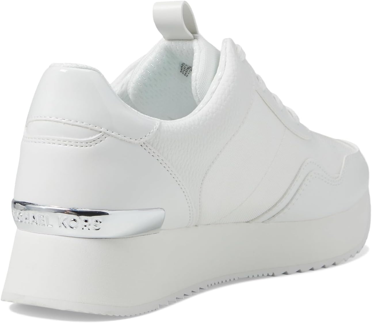 Michael Kors Women's Raina Trainer, Solid Mixed Materials/Optic White, 7 - Image 5