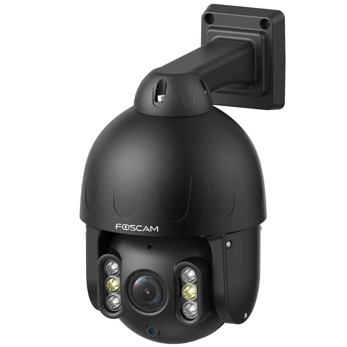 Foscam SD8EP 8 MP PoE PTZ Dome kamera do monitoringu z 4-krotnym zoomem optycznym, jakość wideo UHD, HDR, do użytku wewnątrz i na zewnątrz, inteligentna identyfikacja osób i pojazdów (czarna)