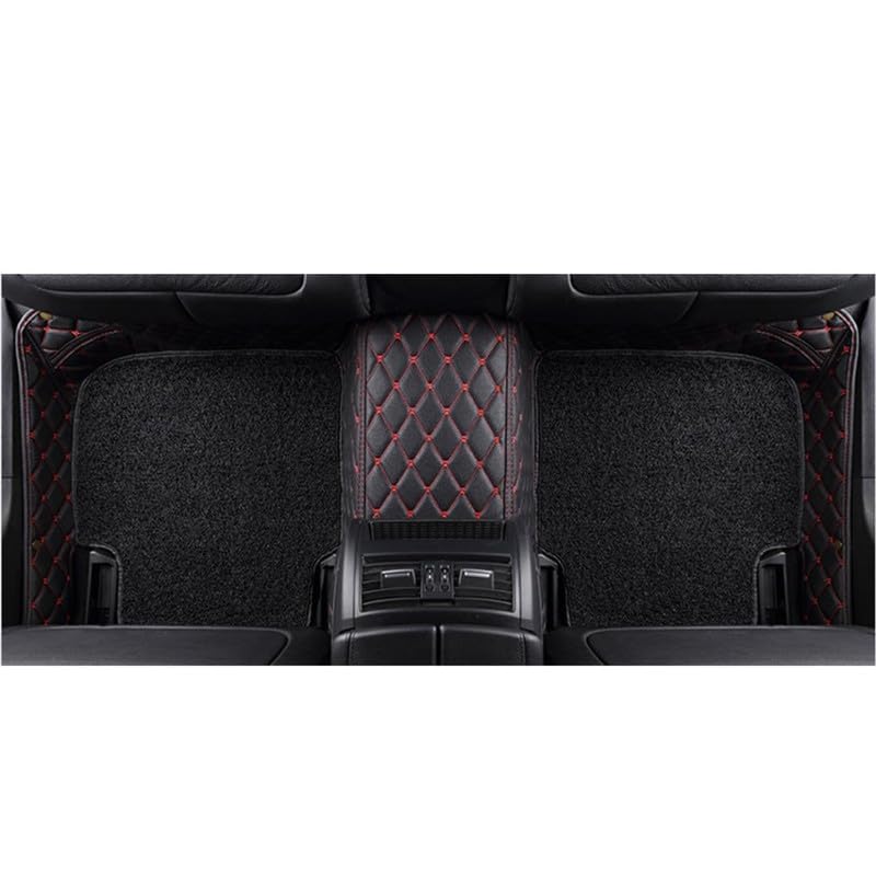 Image of SINEX Premium 7D car mat Full Set for Maruti Suzuki Alto K10 (Model : 2015-2025) Luxury Leather Double Car Floor Mat Complete Set || 100% Waterproof and Washable Color : Black-Red (Design-1)