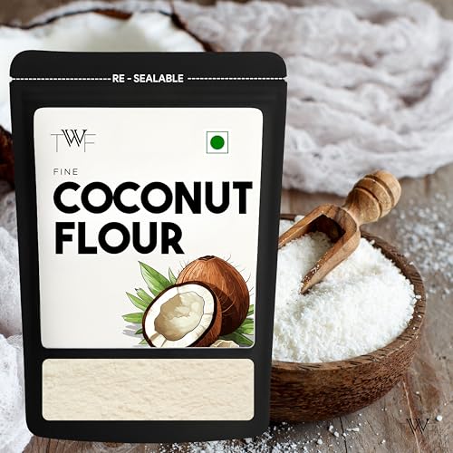 Image of TWF Coconut Flour | 1kg | Stone Ground | Gluten Free | Low Carb Coconut Powder | Supports Keto Diet | Paleo Friendly | Chemical Free | Ideal for Baking | Nariyal Powder | Grain Free | 100% Natural Nariyal