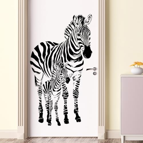 Vinilo Decorativo Zebra Rayada para Pared Blanco y Negro miniatura 3