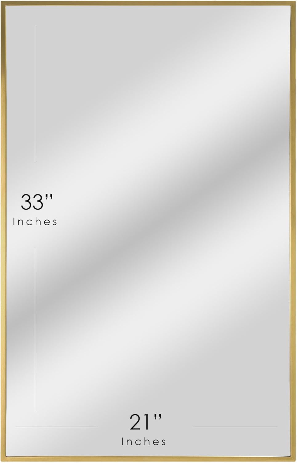 Head West Nordic Gold Stainless Steel Metal Framed Vanity Mirror, Accent Decorative Mirror for Wall Decor, Rectangle Modern Bathroom Mirror for Over Sink, Bedroom, Living Room Entryway Hallway 22"x34"