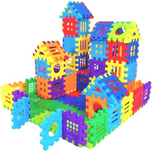 Building Blocks – 100-piece Kids Builders Blocks Set with Storage Bag – Interlocking Building Blocks for Toddlers and Kids – Fun and Educational Toy Building Set for Skill Development