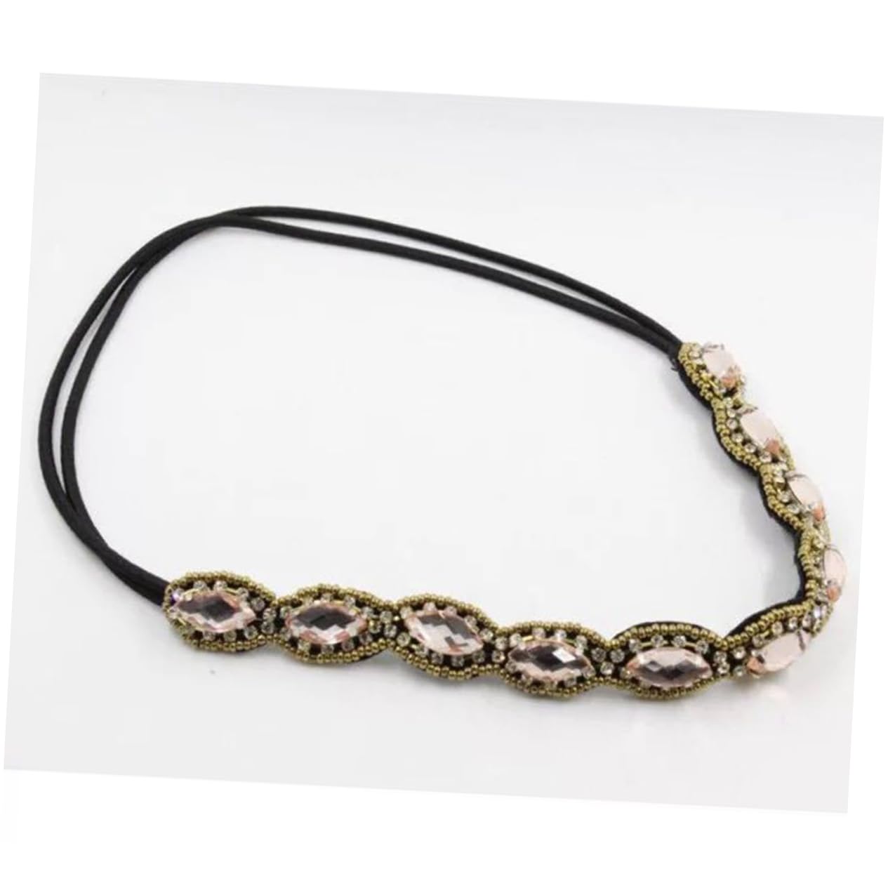 Diadema de Mujer Elástica Cristal y Cuentas, 6 Piezas