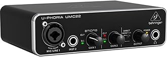 UMC22 Audiophile 2x2, 48 kHz USB Audio Interface with Midas Mic Preamplifier | For Recording Microphones and Instruments