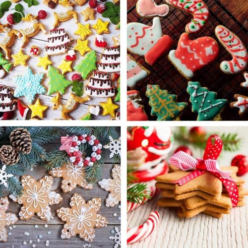 Foto von Ausstechformen Weihnachten Set, 10 Stück Ausstecher Fondant Keksausstecher Plätzchenausstecher Plätzchenförmchen Keksformen für Tortendeko Kekse Backen Küche Zubehör