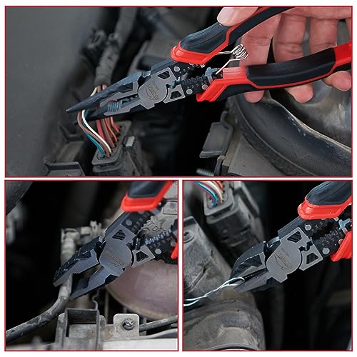 Image of Pliers Set, 3 Pcs, for DIY & Home Use, Multifunctional | 8.3 inch Needle Nose Pliers, 8.3 inch Linemans Pliers, 7.5 inch Diagonal Cutters, Spring Loaded with Safety Lock, Combination Pliers Set