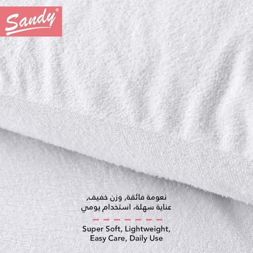 SANDY Latex Premium Waterproof Mattress Protector with Perfect Fit All Around Elastics Deep Pocket Up to 32cm, Hypoallergenic, Breathable and Dust Mite Protecting, (200X200), White