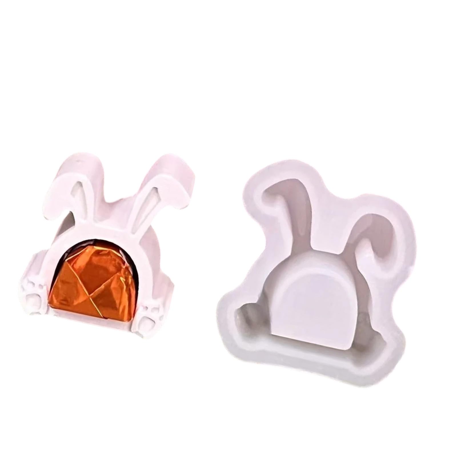 Buxuaaaa Easters Themed Silicone Rabbits Shape Materials for Gift Soap Chocolate Craft Food Grade Silicone Easter