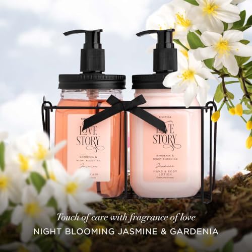 Image of Kimirica Hand Wash & Hand Lotion Duo Love Story Gift Set with Metal Caddy|Goodness of Aloe Vera, Ginkgo Biloba 100% Vegan & Paraben Free | Gifts for Women & Men | Luxury Premium Handcare Gift Hamper , 500 Ml X 2