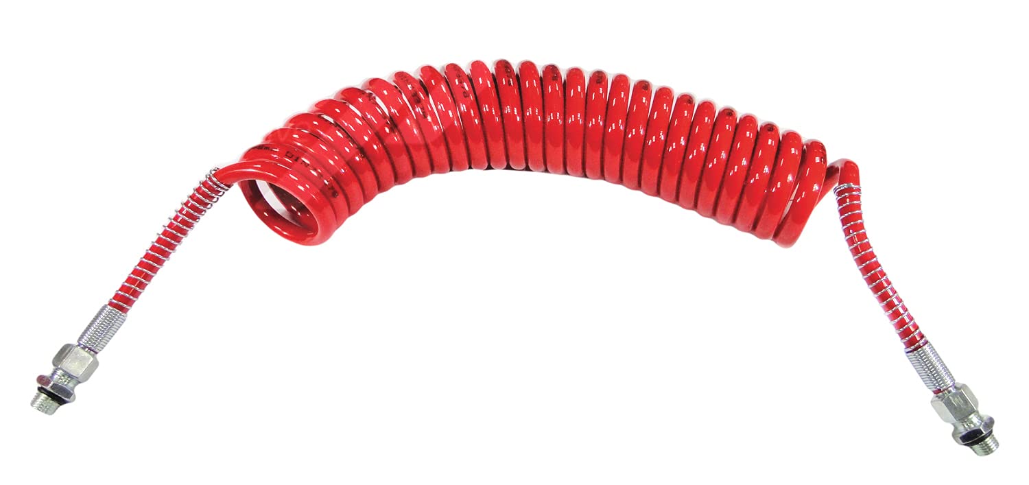 Ryme Automotive Kit Freno Aire Camión Remolque, 2X Serpentines Aire Pur M16x1,5 Rojo y Amarillo 5M con Cabeza Acoplamiento Automaticas y Manuales. Manetas Incluidas