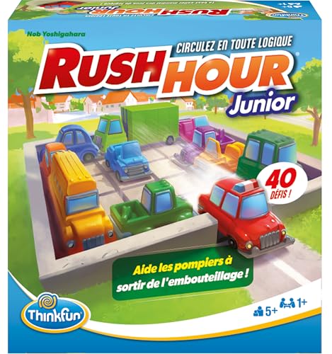 ThinkFun - Rush Hour Junior - Jeu de Société 5 Ans et Plus - Casse Tête Enfant - Jeu de Logique Enfant - 40 Défis - Dès 5 Ans - Ravensburger - 76604 -...