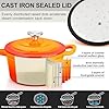 Enameled Cast Iron Sauce Pan with Lid, Leonyo 1 Quart Saucepan with Lid, Small Cast Iron Dutch Oven Kitchen Cookware Pot for All Cooktops Making Pasta, Soup, Milk - Up to 500°F & 4.4Lbs, Orange #2