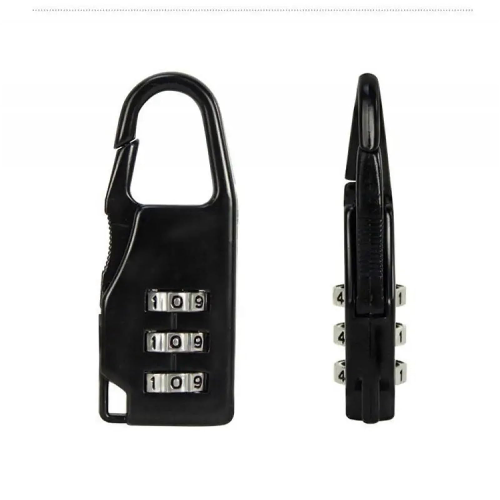 Lock Luggage 2 pcs Mini Travel Padlock Aluminum Alloy Luggage Locks Resettable 3 Combination Digit Code Number Combination Suitcase Password Lock(Black)