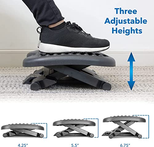 Metron Ergonomic Adjustable Office Footrest Desk | Foot Rest Under Table Chair with Massage Texture Design with 3 Height Position and 30-Degree Tilt Angle Easy Adjustment for Home Office - Image 5