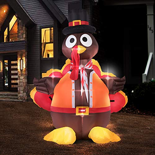 Condition photo showing Good Condition for VIVOHOME 5ft Height Thanksgiving Inflatable LED Lighted Turkey with Hat Blow up Outdoor Lawn Yard Decoration
