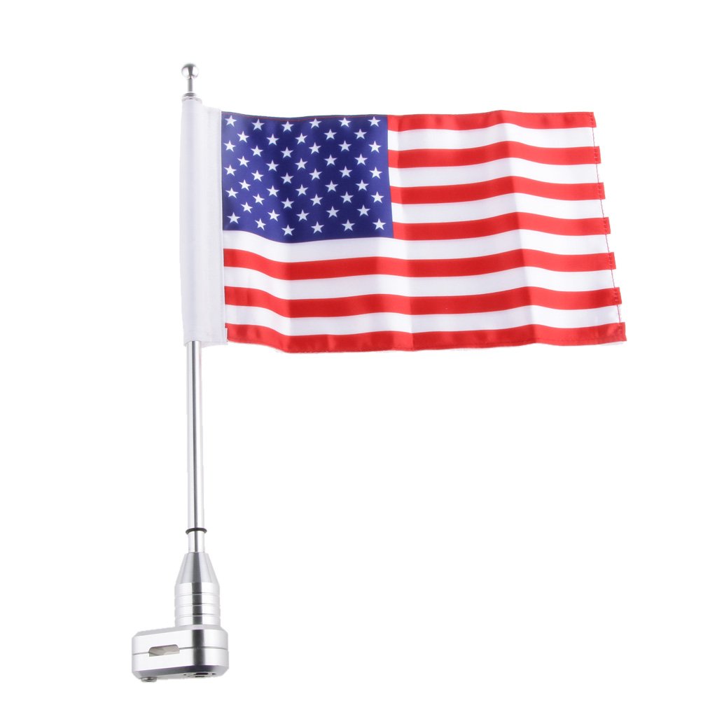 MagiDeal Amerikanisch USA-Flagge mit Halter Halterung auf Gepäckträger Montieren Pole für Passend für - XL883 1200