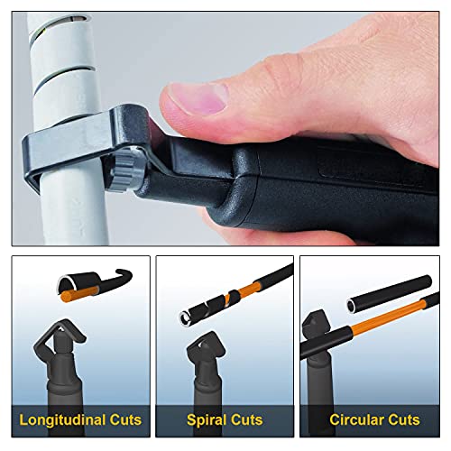 GROWORD Round Cable Stripper Tool - With Adjustable Cutting Depth Cable Jacket Slitter -for Fast and Precise Removal of Cable Jackets - 3/16" to 1 1/8" Diameter