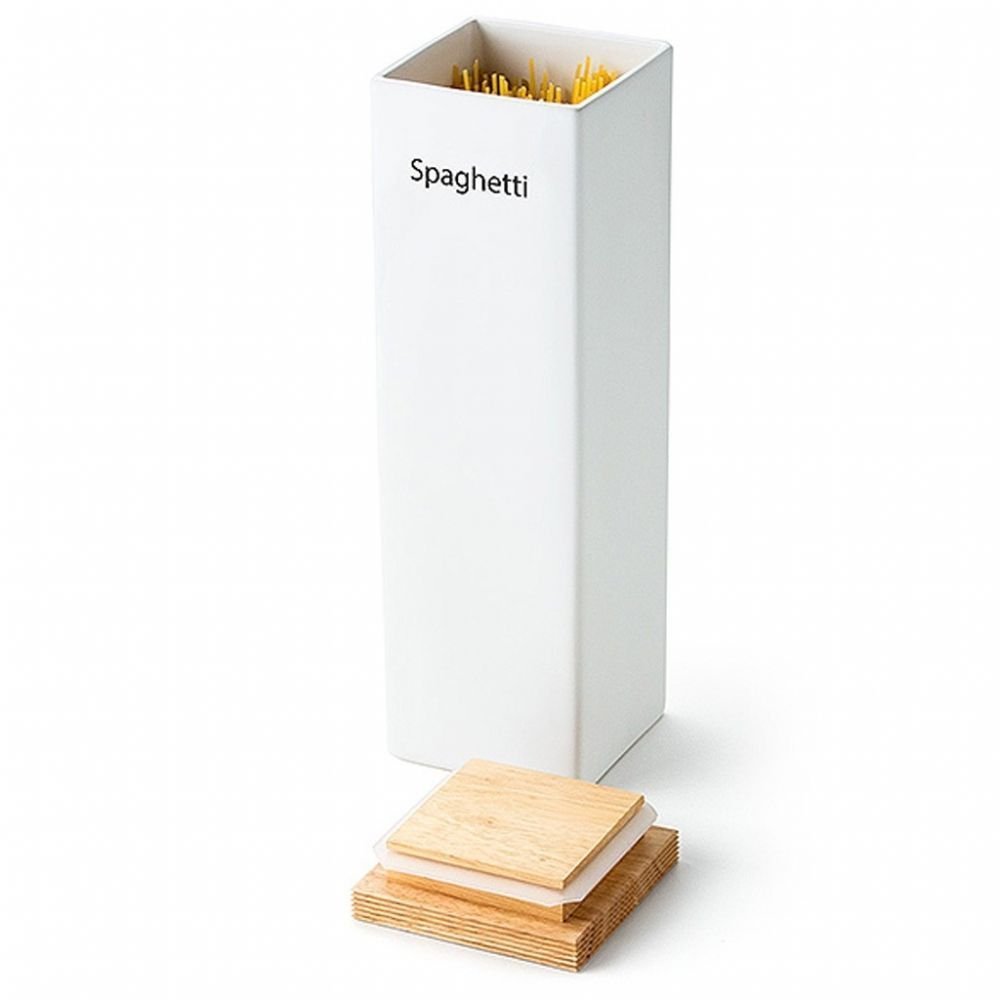 Continenta Vorratsdose „Spaghetti“ aus Keramik, mit Holzdeckel und Silikonring, 10 x 10 x 34 cm