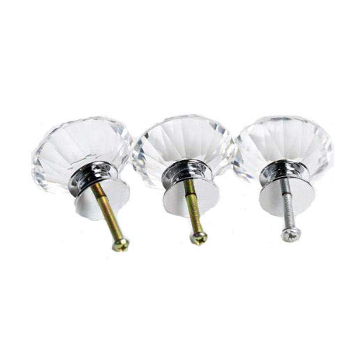 Auped 16X 40MM Clear Crystal Glass Door Knobs Diamond Drawer Cabinet Furniture Kitchen