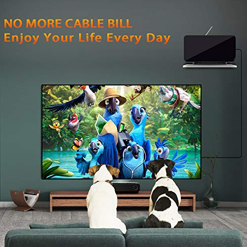 Newest 2021 Digital HD TV Antenna 180+ Miles Long Range with Powerful Built-in Amplifier, Indoor HD TV Antenna with 19.6ft Long Coax Cable,Support All Television for Free Local Channels 4K HD 1080P - Thumbnail 7