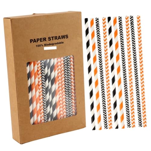 VILLCASE 100 pitillos de papel para Halloween miniatura 1