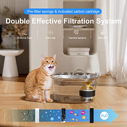MMcRRx Fontaine à Eau Automatique pour Animaux de 3,2 L en Acier Inoxydable – Fonctionnement Silencieux, Approvisionnement en Eau Hygiénique pour Chiens et Chats – Image 5