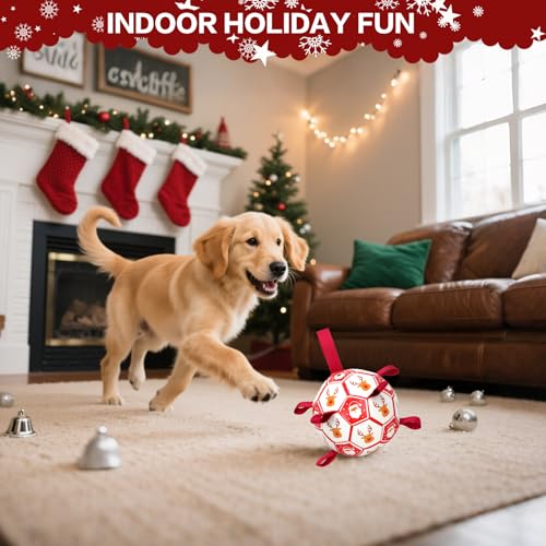 KYLIINSURE Hundefußball,Hundespielzeug Ball mit Griff und Pumpe,Interaktives Haustierspielzeug,Premium Hundefußball Spielzeug für Mittlere Große Hunde Indoor & Outdoor Unterhaltung(18.5cm/7.28in)