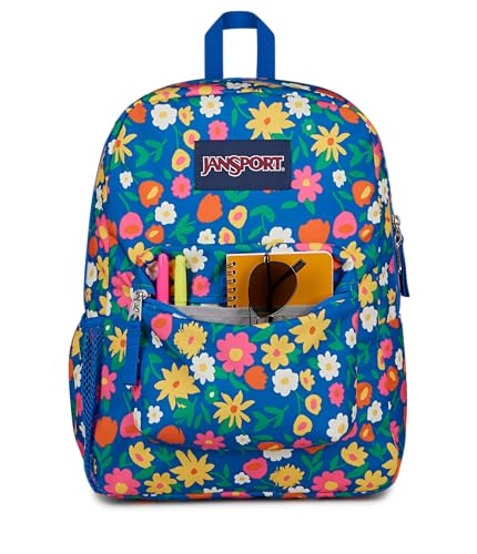 Image of JanSport Cross Town Backpack - Simple Bag for Everyone with 1 Main Compartment, Front Utility Pocket - Premium Class Accessories - Flower Market