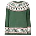 Womens Fair Isle Sweaters Vintage Long Sleeve Knitted Cashmere Pullover Casual Winter Fall Loose Crewneck Sweater