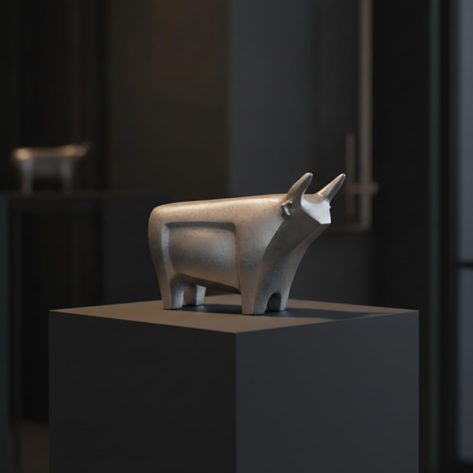 rockible Scultura Geometrica di Argentato Scultura di Minimalista Ornamento da Tavolo per Amanti Del Design, Soggiorno, Libreria, Piccolo, 17 6 H12cm