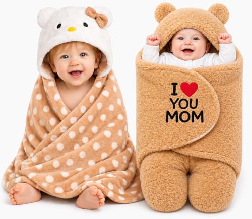 Image of BRANDONN Baby Blanket Newborn Combo Gift Pack of Swaddle Wrapper, 0-9 Months, Length 68 cm x Width 68 cm, Pack of 2 Pcs.