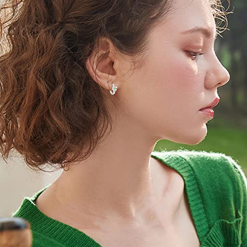 Praymos Emerald Green Earrings For Women 925 Sterling Silver Hoop Earrings May Birthstone Birth Flower Jewelry #TOP2