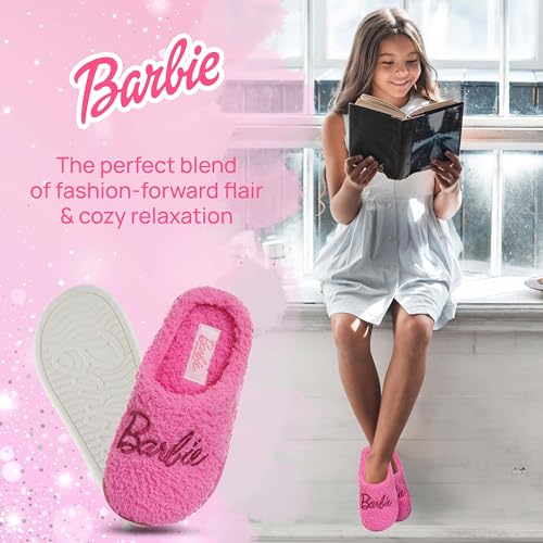 Barbie Kids Slippers Gifts For Girls Extra Cozy Fuzzy House Slippers Slip On thumb #3