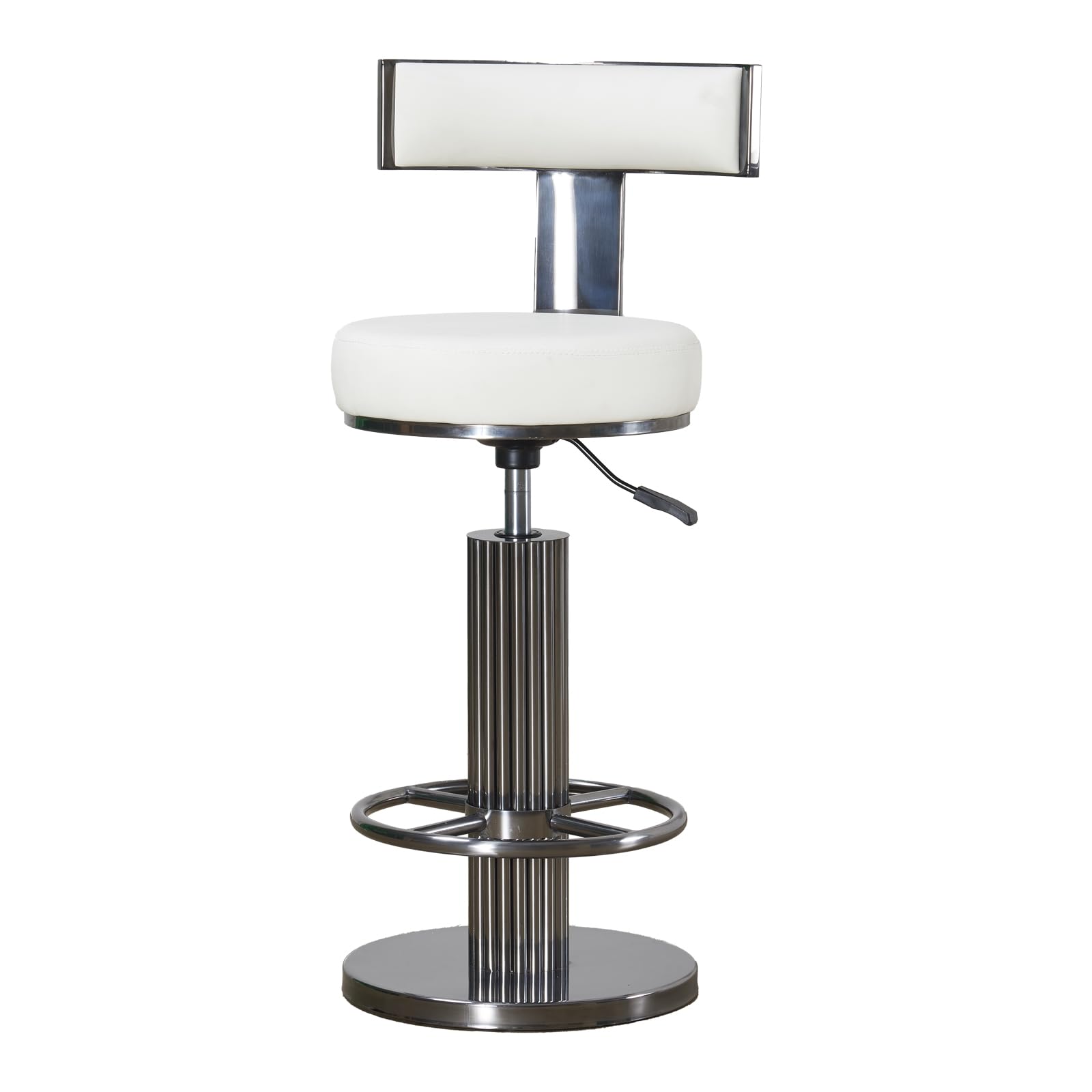 FUNROLUX Bar Stool Adjustable Swivel Kitchen Counter Height Stools, Black