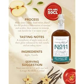 Buy Treguddick Apple Brandy 50 cl – Crisp Fresh Apples, Oak Barrel Aged, Perfect for Lovage Cordial Mixers – Treguddick