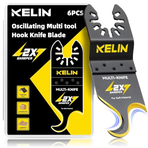 Image of KELIN 6PCS Titanium Oscillating Tool Blades, Universal Multitool Blades