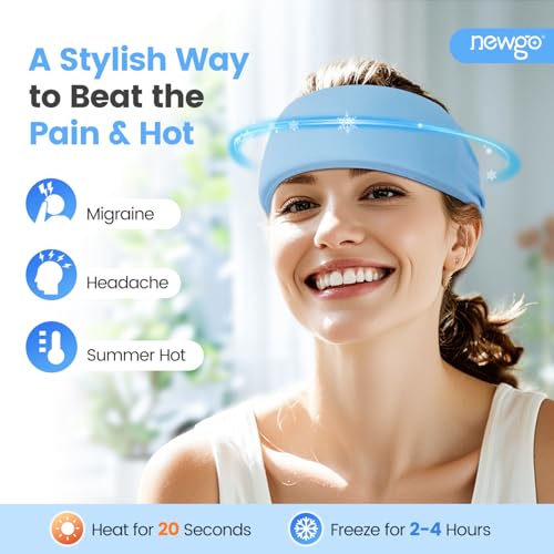 Image of NEWGO Head Ice Pack Wrap, Reusable Gel Ice Pack for Migraine | Hot and Cold Therapy, Ice Wrap for Headache, Hangover, Stress & Tension Soothing Relief