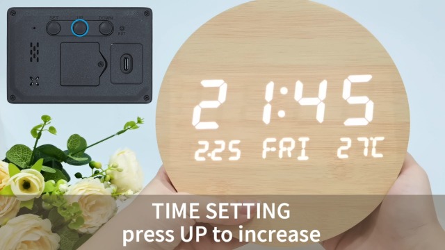 デジタル壁掛け時計 無線長時間航続夜の光 LED ☆ LED デジタル壁掛け時計 - 無線・長時間航続、夜の光