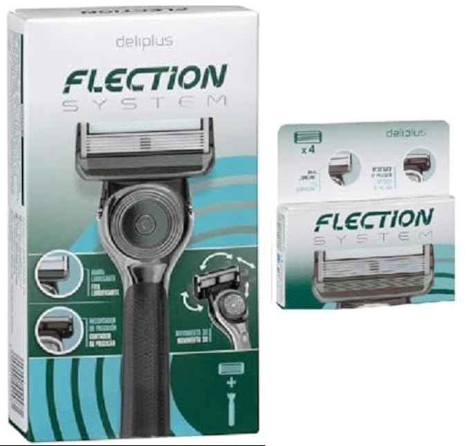 Maquinilla de afeitar Flection System 6 hojas Deliplus + 8 cuchillas de recambio incluidas
