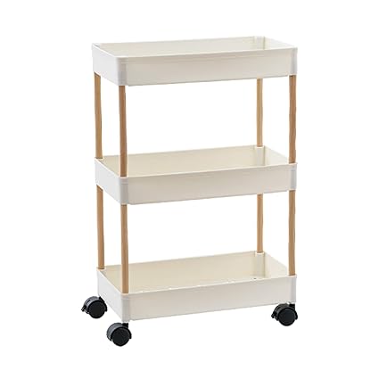 ATORSE Bathroom Storage Trolley Cart Vanity Counter Bathroom Dining Room Kitchen Wide 3Layer